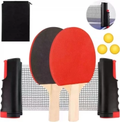 Tischtennis-Set mit Teleskopnetz