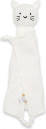 Musselin-Schmusetuch NEW BABY Kätzchen weiß