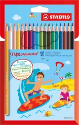 Set mit Aquarellfarbstiften STABILO Aquacolor 18 Stück