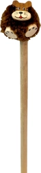 Holzstift mit kleinem Löwen und flauschiger Mähne