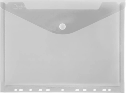 A4-Knopfverschluss-Mappe mit Euro-Lochung Opaline, transparent
