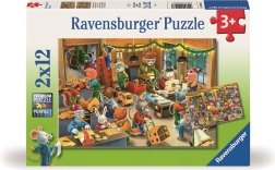 Ravensburger Puzzle Weihnachtszauber in der Spielzeugfabrik 2x12 Teile