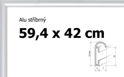 Aluminiumrahmen für Puzzle und Poster A2 59,4 × 42 cm – silber