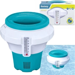 Schwimmender Chemiedosierer für Poolwasser mit Thermometer