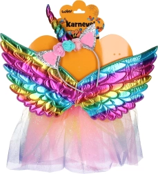Einhorn-Karneval-Set mit Flügeln und Rock