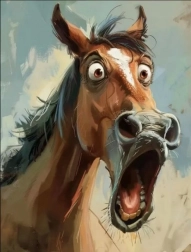 Diamantmalerei Erstauntes Pferd 30 × 40 cm