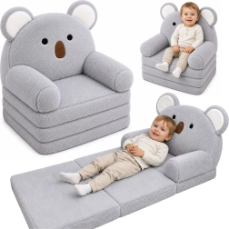 Ausklappbarer Kinder-Sessel 2in1 Koala, grau
