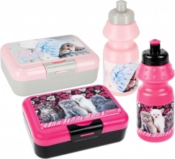Snackbox und Flasche mit Kätzchen – Kinderset