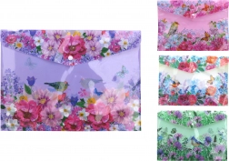 Dokumentenmappe mit Druckknopf 35 × 25 cm – Blüten