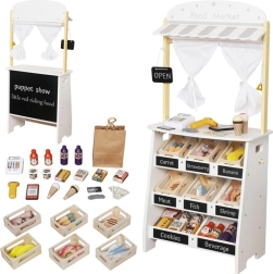 Holz-Kinderladen und Puppentheater 2-in-1