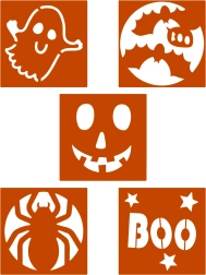 Halloween-Schablonenset – 5 Stück