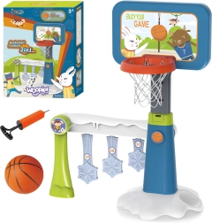 Woopie Set 2-in-1 Basketball und Fußballtor + Ball + Pumpe