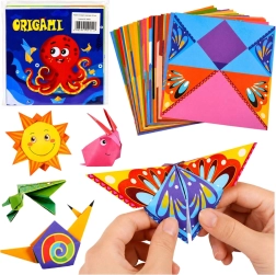 Kinder-Origami-Set mit bunten Papieren und Anleitung (100 Blatt)