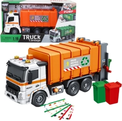 Interaktiver Müllwagen Woopie mit Sound- und Lichteffekten im Maßstab 1:16