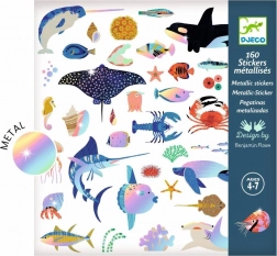 Djeco Metallic-Aufkleber – Ozean, 160 Stück