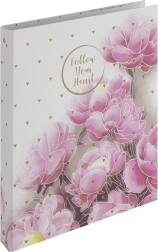 Ordner A4 mit Laminierung, 4 Ringe, Romantic Magnolie