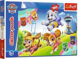Puzzle mit 100 Teilen mit Glitzer PAW PATROL – leuchtende Hundewelpen Trefl