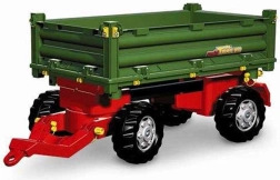Grüner zweiachsiger Kippanhänger für Trettraktoren von Rolly Toys