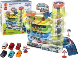 Interaktives mehrstöckiges Parkset für Spielzeugautos mit Lichtern und Geräuschen
