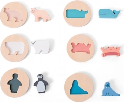 Holzpuzzle mit Tierumrissen