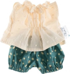 Kleidungsset für 38-cm-Puppe – cremefarbene Punkte