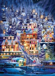 Puzzle Skifahrerstadt 500 Teile