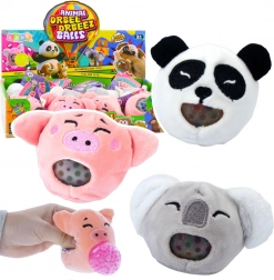 Plüsch-Quetsch-Gniotek mit Gelkügelchen – Koala, Panda, Schweinchen 6 cm