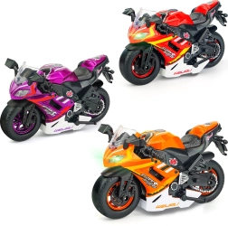 Rückzieh-Motorrad mit Effekten 16 cm