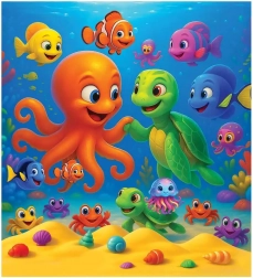 Holzpuzzle Oktopus und Schildkröte WOODEN CITY, 20 Teile