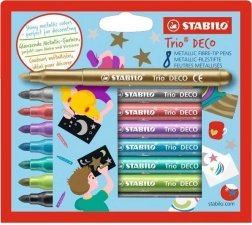 STABILO Trio Deco Set mit 8 Metallic-Fasermalern