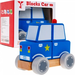 Holziges Polizeiauto mit Bausteinen