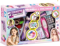 2-in-1 Haarspielset mit Haargummis und Schmuck