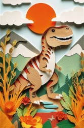Puzzle Papierkunst: Dinosaurier 160 Teile