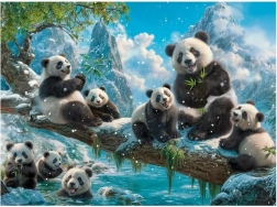 Puzzle Pandas Winterspaß 2000 Teile CASTORLAND