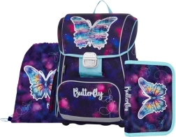 Schulset 3-tlg. Premium Schmetterling – Schulranzen, Beutel und Federmäppchen