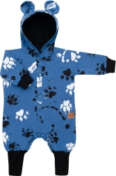 Baumwoll-Babyoverall mit Kapuze und Öhrchen New Baby, blau