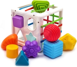 Woopie Baby elastischer Sensorik-Würfel – Formensortierer, 11 Teile