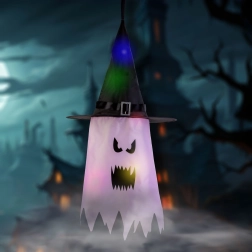 Halloweendekoration als LED-Gespenst zum Aufhängen, rosa