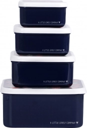 Set aus vier Snackboxen A Little Lovely Company – Erdbeeren