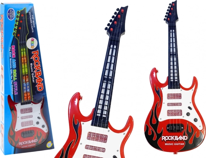 Elektrische Kindergitarre mit Lichtern und Melodien rot