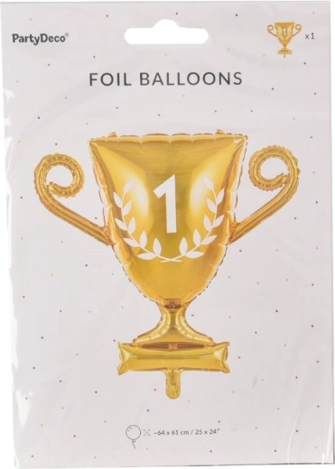 Folienballon in Form eines goldenen Pokals