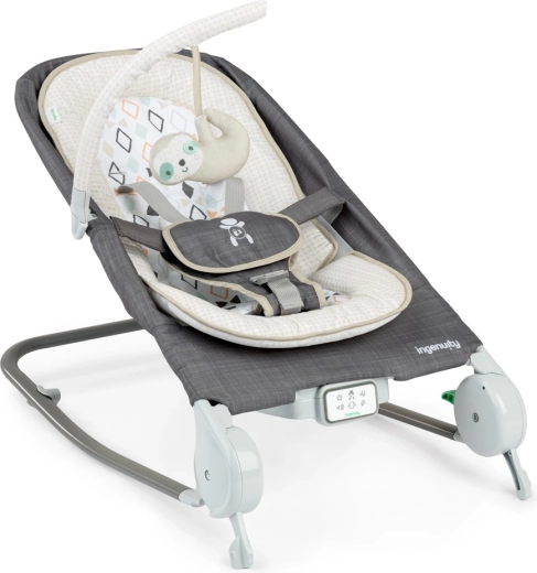 Ingenuity Massage- und Vibrationswippe mit Melodien Happy Belly Rock-to-Bounce Parker