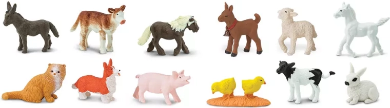 Farmjunge – Set mit 48 handbemalten Mini-Tieren