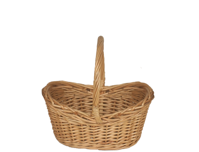 Natürlicher Weidenkorb mit Henkel 20 × 14 × 10/18 cm