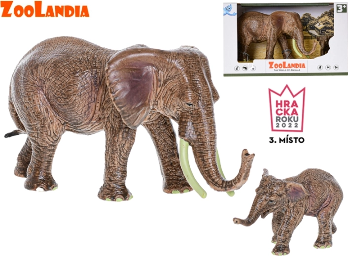Zoolandia Elefantenkuh mit Jungtier – Kunststofffiguren für den Zoo