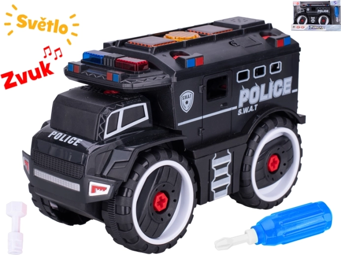 Polizeiauto zum Schrauben 24 cm mit Licht und Sound
