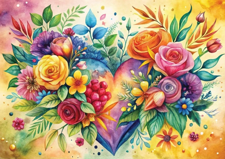 Puzzle Blumenherz 1000 Teile