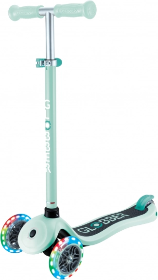 Globber Kinder-Dreiradroller Primo Lights V2 Dark Mint mit leuchtenden Rädern