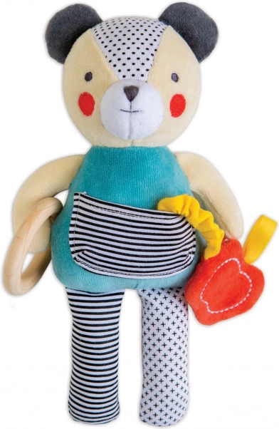 Petit Collage Bärchen mit Beißring aus Bio-Baumwolle