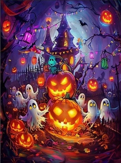 Diamantmalerei Halloween 30 × 40 cm